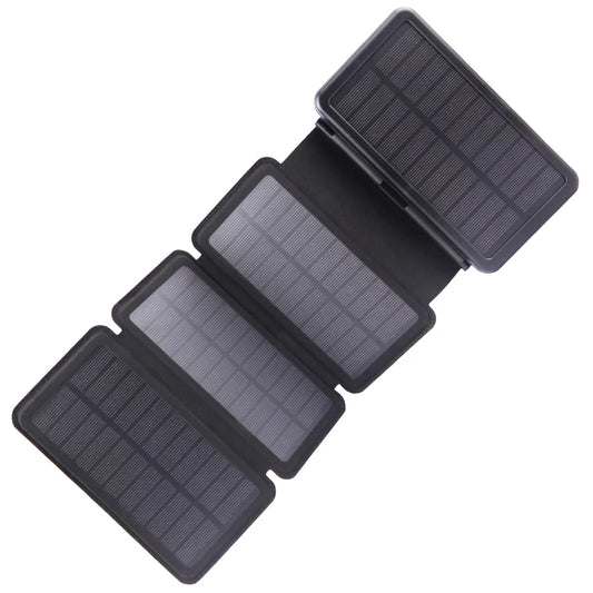 Portable Solar Charger for Iphone Android, 30000Mah Power Bank with 4 Solar Panels and Compass