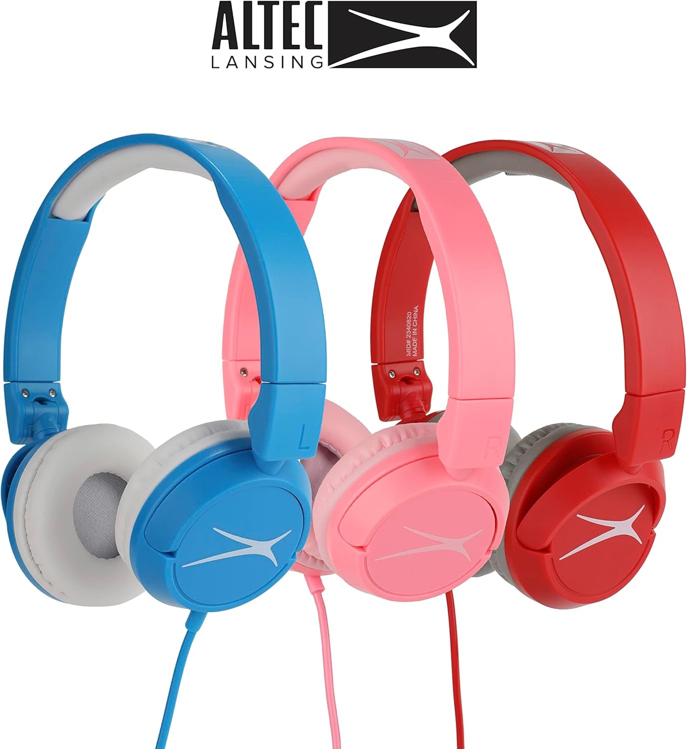 Kids Safe over the Ears Headphones, with Volume Limiting Technology for Developing Ears, for Ages 6-9 Years, Pink