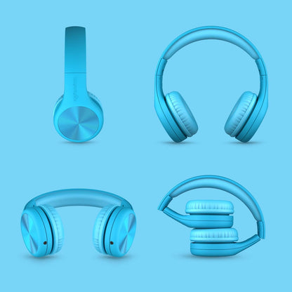 Connect+ PRO Kids Premium Volume Limited Wired Headphones with Shareport and Inline Microphone (Children) - Blue